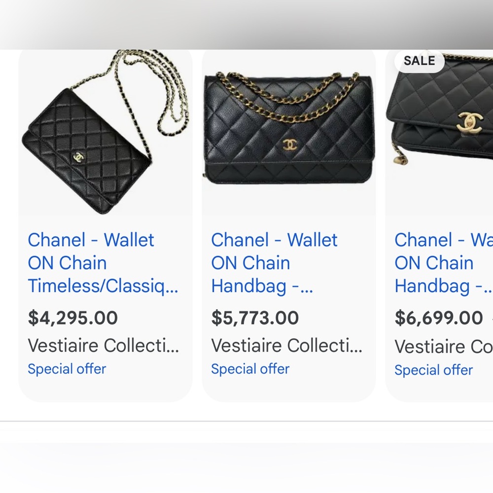 CHANEL Lambskin quilted wallet on chain black with gold hardware … - Picture 3 of 3